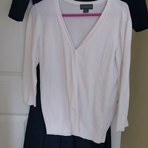 White cardigan sweater